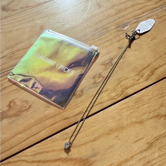 Electric Picks Legacy Gold Necklace Pendant CZ diamond solitaire Alexa Anglin - Picture 5 of 5